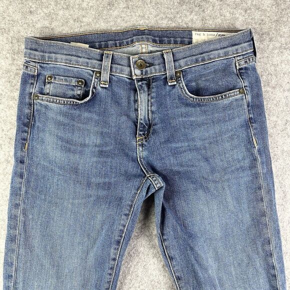 Rag Bone Lottie Boot Cut Jeans Womens 27 Med Wash Side Slit Western Boho in Paz* - Picture 2 of 16